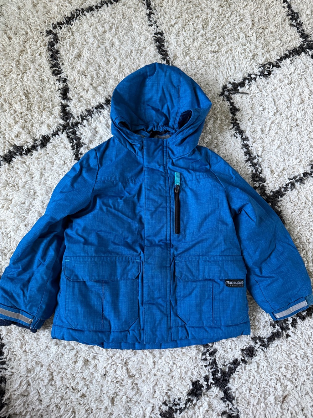 Cherokee Bright Blue Hooded Puffer Jacket for Kids 4Y
